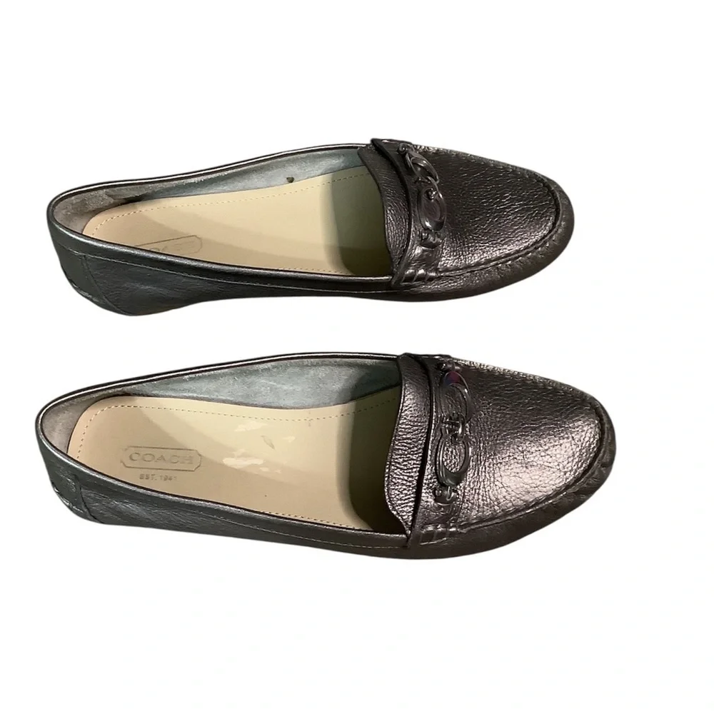 Coach Silver leather Loafers
